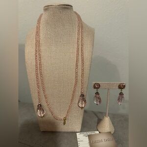 “Lux Be a Lady" Crystal Lariat Necklace and Pierced Earring Set by Heidi Daus